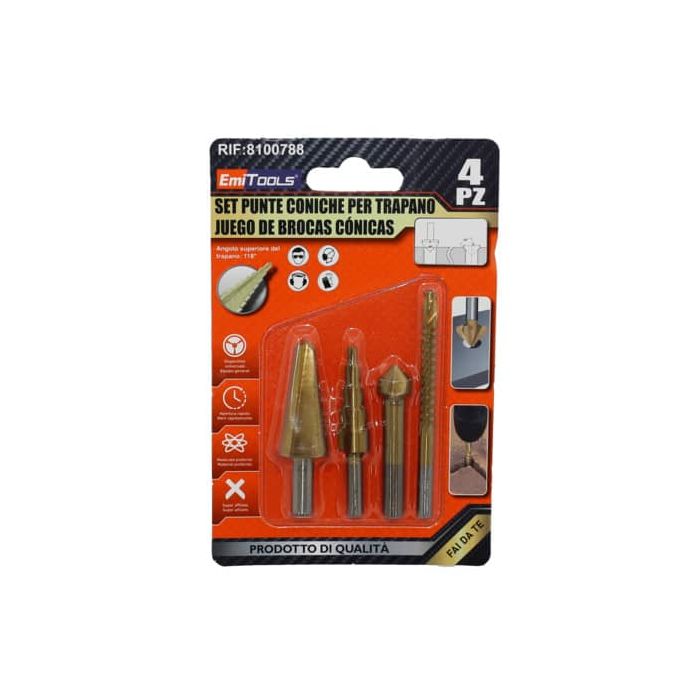 Punte coniche Emi per ferro/alluminio conf. da 4 pezzi 8100788 main product photo
