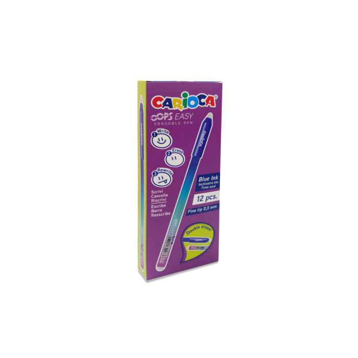 Penna cancellabile Carioca Oops Easy punta media 0,7 mm conf. da 12 pz rosso 43500/03 main product photo