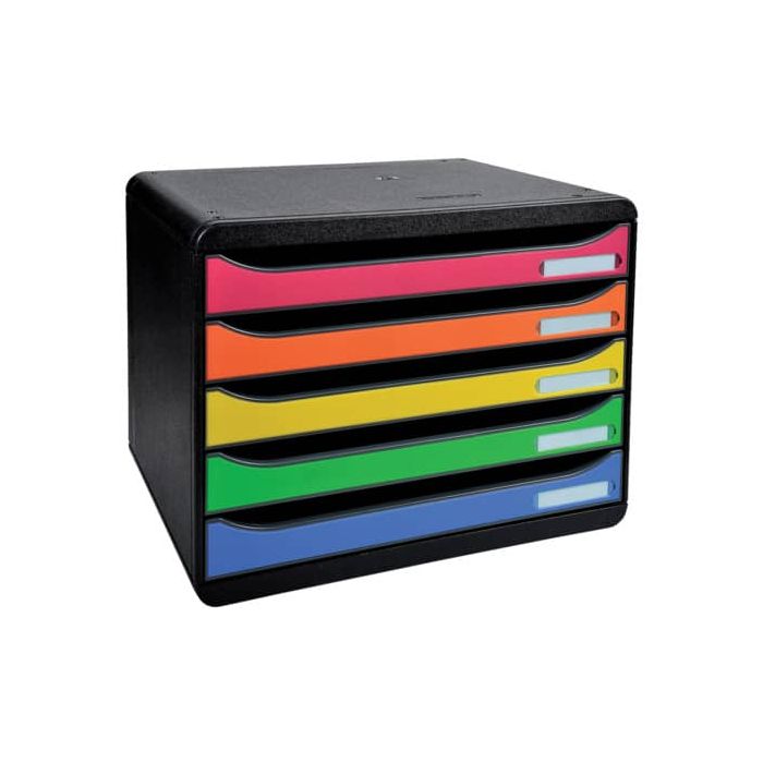 Cassettiera 5 cassetti Big-Box Plus Classic orizzontale arlecchino 35,5x27x27,1 cm 308798D main product photo