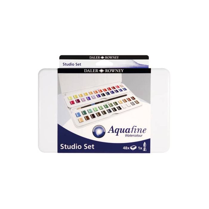 Acquerelli Daler Rowney Aquafine in Travel set 48 mezzi godet + pennello - D131900201 main product photo