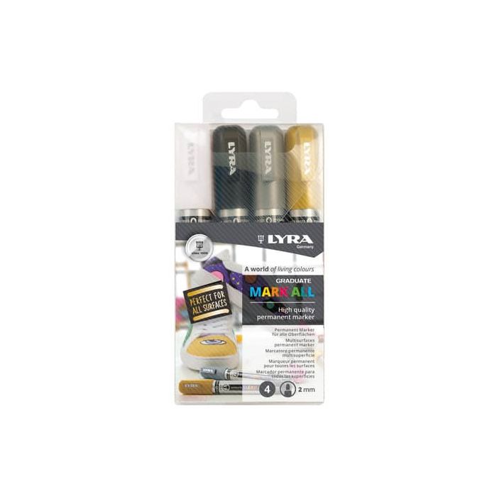 Marcatori a tempera multisuperficie Lyra Graduate Mark All in conf. da 4 colori assortiti - L6821040 main product photo