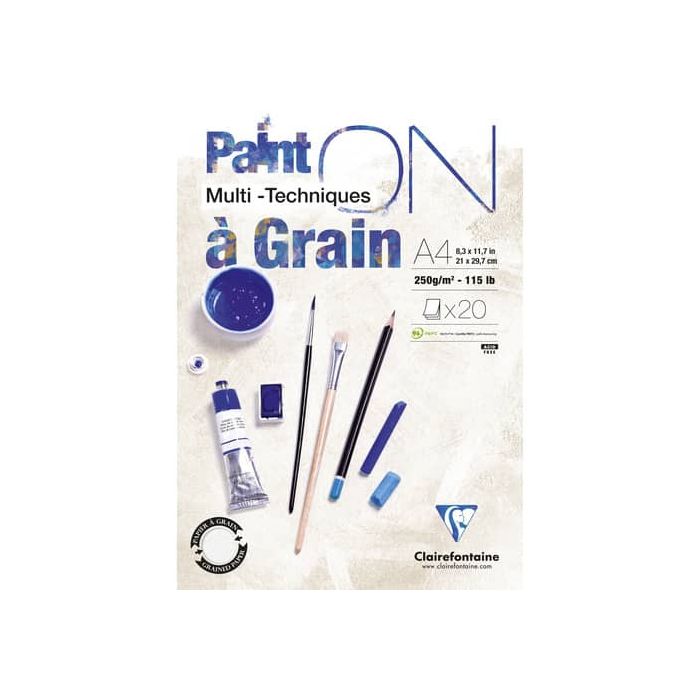 Blocco collato Clairefontaine Paint'on a grain conf. 4 pz - formato A4 - 975049C main product photo