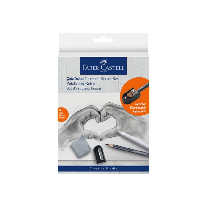 Set disegno Faber-Castell Goldfaber Charcoal - 8 pezzi - contenuto assortito 114006 main product photo