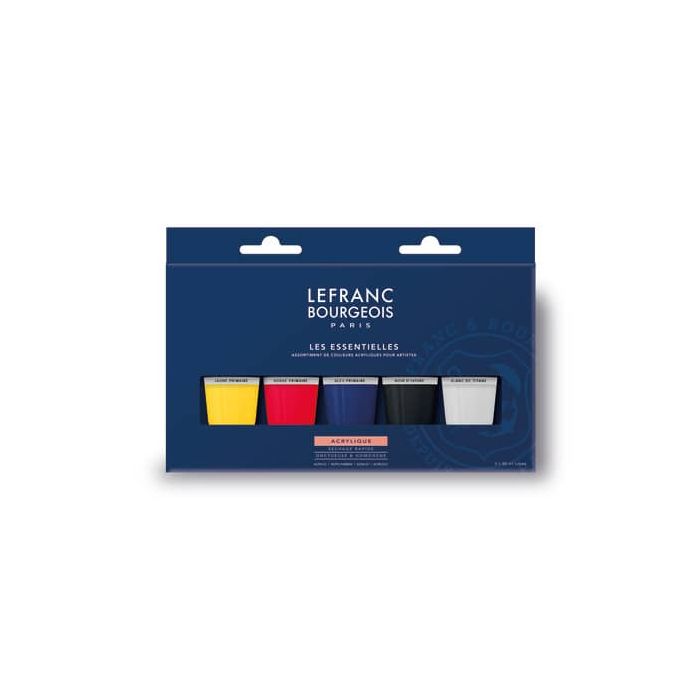Tempera acrilica Lefranc Bourgeois fine in tubetto 20 ml in conf. da 5 colori assortiti - 300684 main product photo