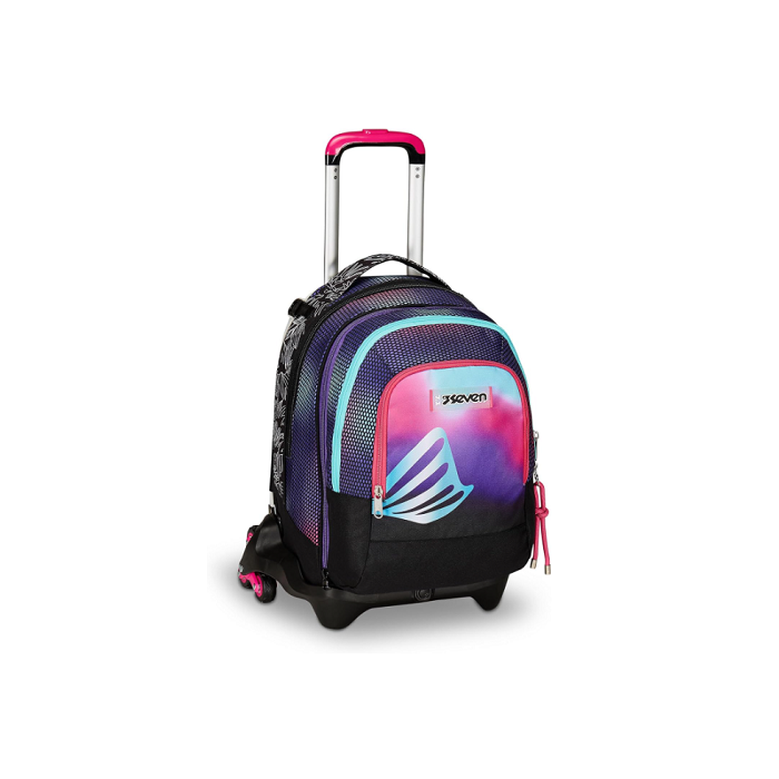 Seven Trolley Scuola Jack Detach 3 Ruote, Rosa, Shadeful GIRL, 3 in 1, Zaino Con Carrello Sganciabile, Tasca Amovibile Uso Zainetto e Crossover System, Zaino Scuola Viaggio, Bambina Ragazza main product photo