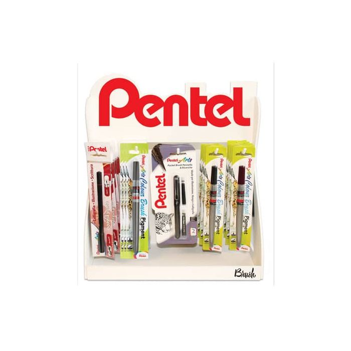 Espositore 85 blister Pentel Mini Brush Center colori assortiti 0022292 main product photo