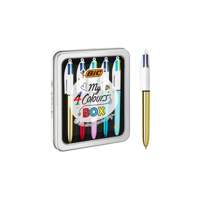 Penna a sfera a scatto BIC 4 Colours 1 mm - collection conf. 5 pz - 967279 main product photo