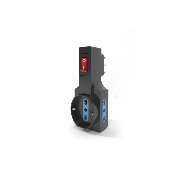 Adattatore italiano Aigostar 1 a 3 vie 16A nera 361570 main product photo