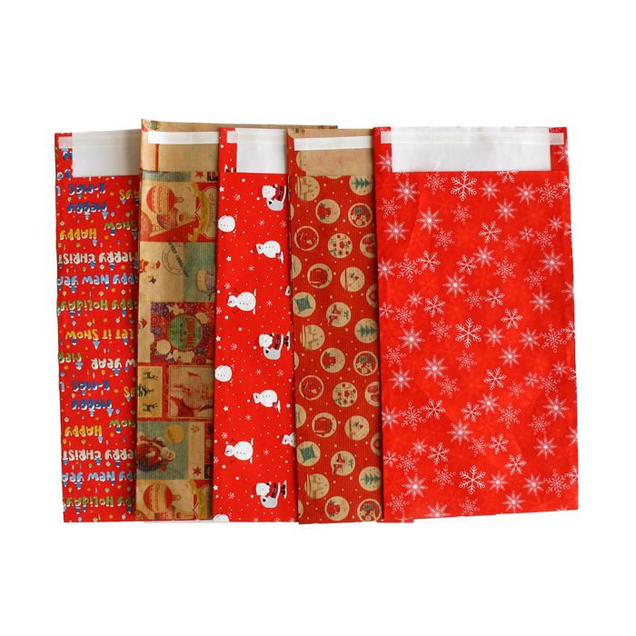 Sacchetto regalo - fantasia Natale assortite - c/ patella adesiva - 26 x 40 + 5 cm - carta - Sadoch main product photo