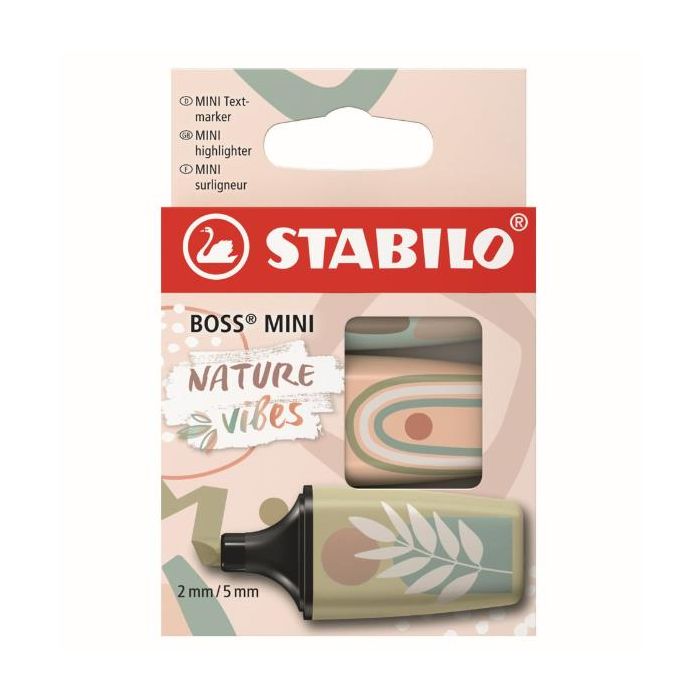 Evidenziatori Stabilo Boss Mini NatureVibes - conf. 3 colori assortiti 07/03-72 main product photo