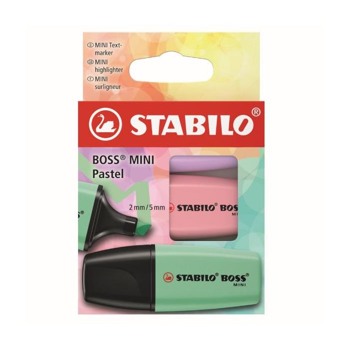 Evidenziatori Stabilo Boss Mini Pastel - conf. 3 colori assortiti 07/3-2-03 main product photo