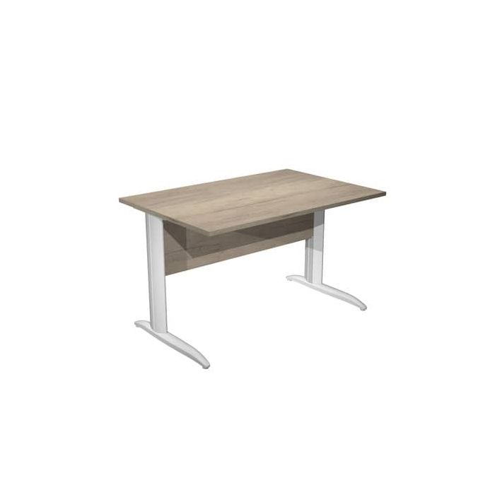 Scrivania piano rovere canadese gamba a L in metallo bianco Presto 120x80xH.72 cm - 004K2/J/AN main product photo