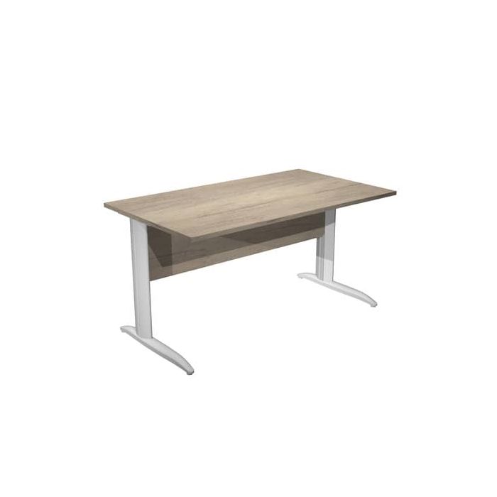 Scrivania piano rovere canadese gamba a L in metallo bianco Presto 140x80xH.72 cm - 002K2/J/AN main product photo