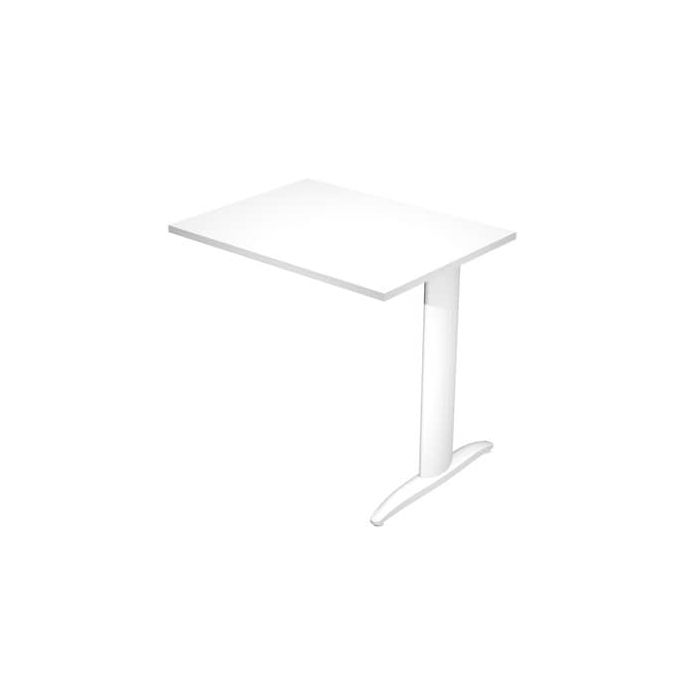 Allungo diretto con fianco metal a T 80x60xH.72 cm bianco Presto gamba bianco opaco 9010 - ALL-PRM-3-AN main product photo