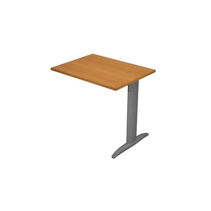 Allungo diretto con fianco metal a T 80x60xH.72 cm noce chiaro Presto gamba antracite opaco 7016 - ALL-PRM-4-AF main product photo