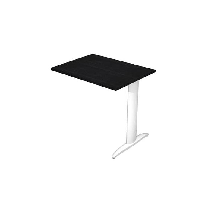 Allungo diretto con fianco metal a T 80x60xH.72 cm nero venato frassino Presto gamba bianco opaco 9010 - ALL-PRM-8-AN main product photo