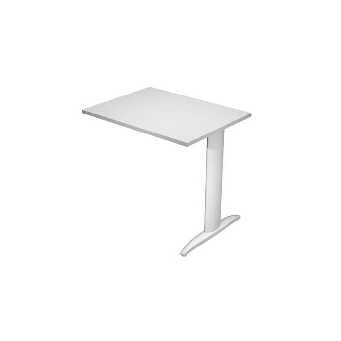 Allungo diretto con fianco metal a T 80x60xH.72 cm grigio Presto gamba grigio alluminio 9006 - ALL-PRM-9-AA main product photo