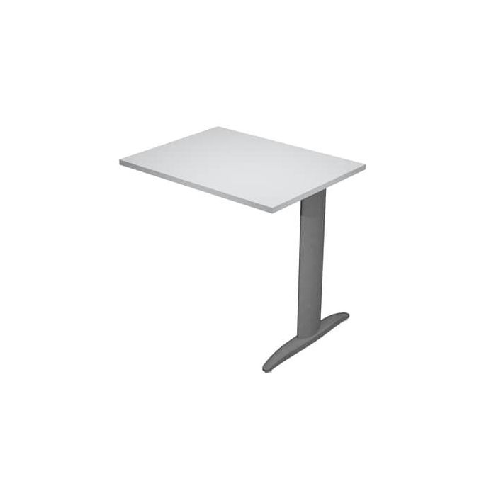 Allungo diretto con fianco metal a T 80x60xH.72 cm grigio Presto gamba antracite opaco 7016 - ALL-PRM-9-AF main product photo