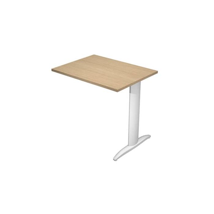 Allungo diretto con fianco metal a T 80x60xH.72 cm rovere Presto gamba grigio alluminio 9006 - ALL-PRM-C-AA main product photo