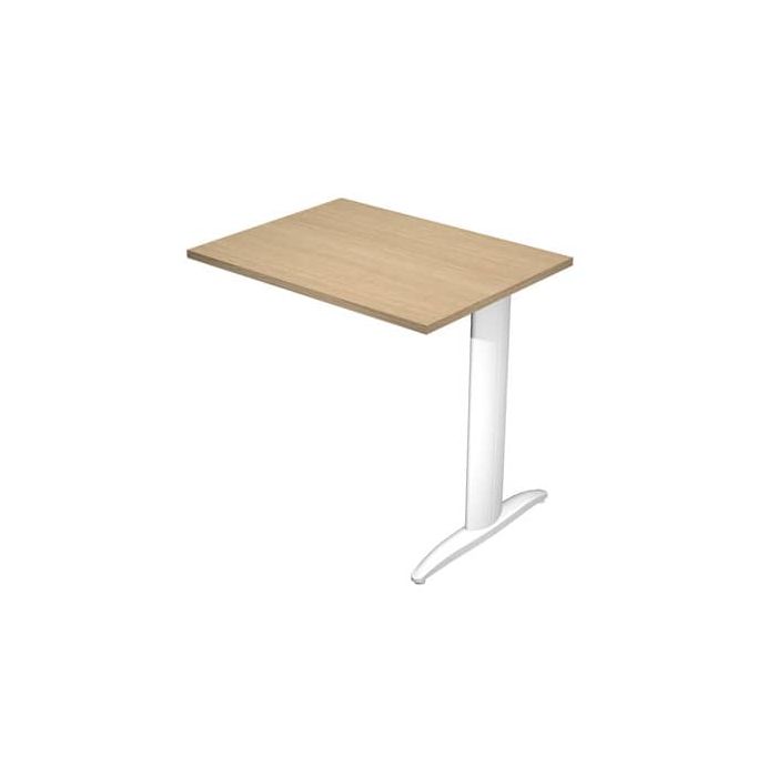 Allungo diretto con fianco metal a T 80x60xH.72 cm rovere Presto gamba bianco opaco 9010 - ALL-PRM-C-AN main product photo