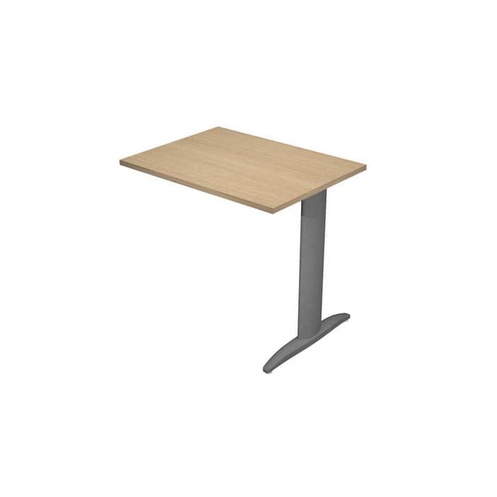 Allungo diretto con fianco metal a T 80x60xH.72 cm rovere Presto gamba antracite opaco 7016 - ALL-PRM-C-AF main product photo