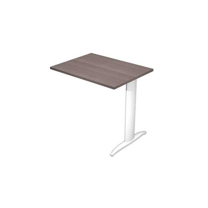 Allungo diretto con fianco metal a T 80x60xH.72 cm frassino toscano Presto gamba bianco opaco 9010 - ALL-PRM-F-AN main product photo