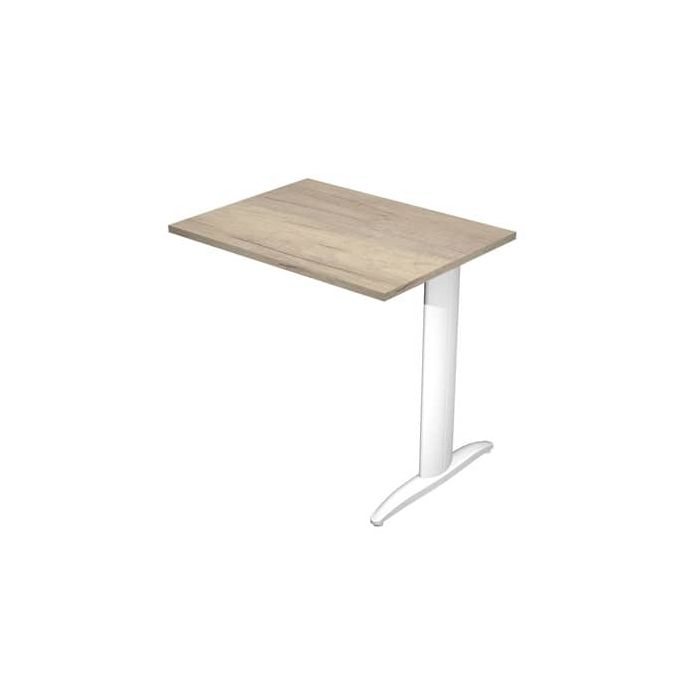 Allungo diretto con fianco metal a T 80x60xH.72 cm rovere canadese Presto gamba bianco opaco 9010 - ALL-PRM-J-AN main product photo