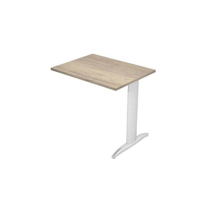 Allungo diretto con fianco metal a T 80x60xH.72 cm rovere canadese Presto gamba verniciata effetto cromato - ALL-PRM-J-AR main product photo