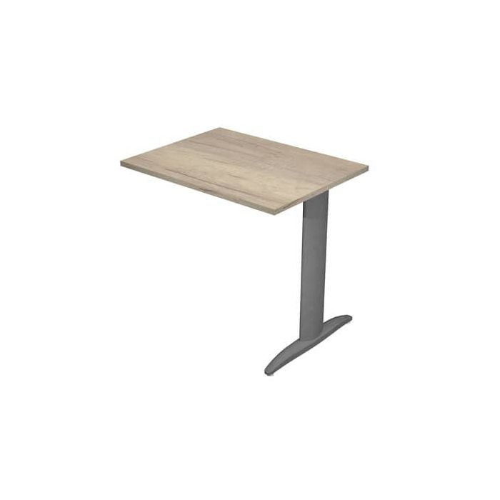 Allungo diretto con fianco metal a T 80x60xH.72 cm rovere canadese Presto gamba antracite opaco 7016 - ALL-PRM-J-AF main product photo