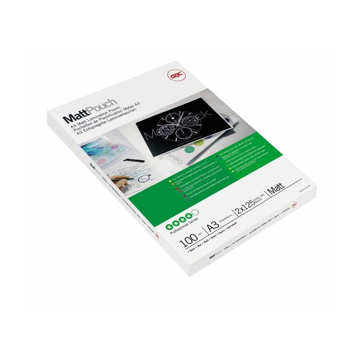 Pouches A3 per plastificatrici GBC 125 micron per lato opaca 3747235 (conf.100) main product photo