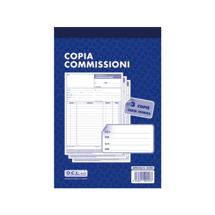Blocco copia commissioni O.C.L. 50x3 copie 0350N main product photo