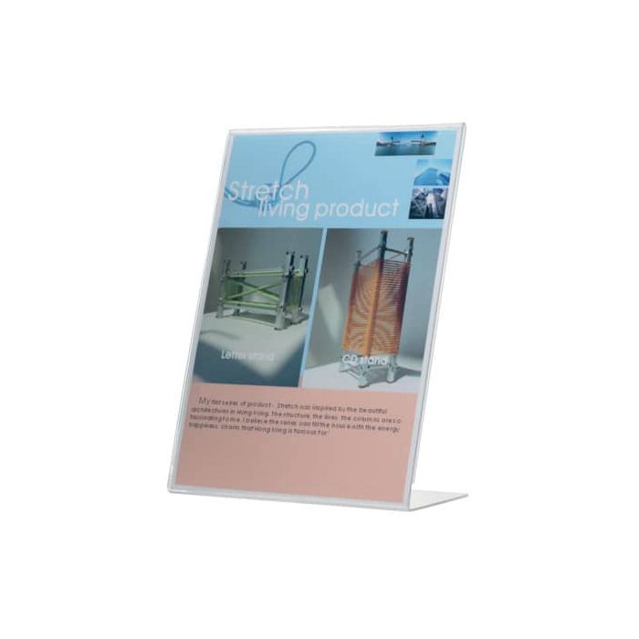 Porta-avvisi Q-Connect in polistirolo con base a L trasparente A5 KF04178 main product photo