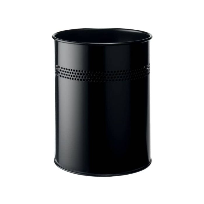 Cestino gettacarte DURABLE cilindrico con superficie perforata acciaio 15 l nero - 330001 main product photo