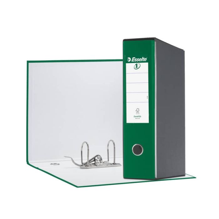 Registratore con custodia Esselte G55 Eurofile protocollo 29,5x35cm - dorso 8 cm verde - 390755180 main product photo
