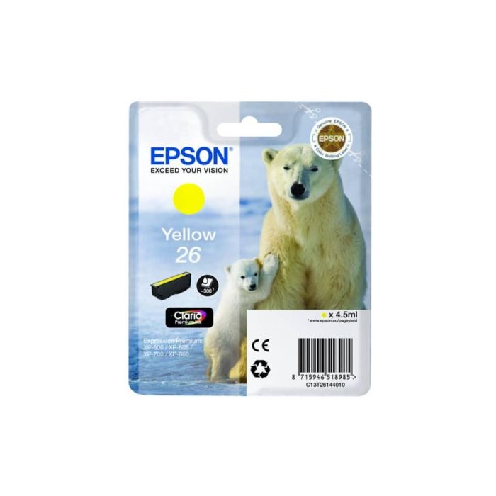 Cartuccia inkjet Orso polare 26 Epson giallo C13T26144012 main product photo