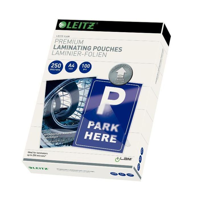 100 POUCHES iLAM A4-216x303mm 250micron LEITZ main product photo