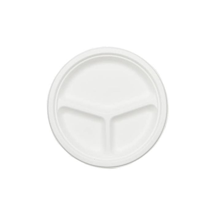 Piatto a 3 scomparti in bagassa sbiancata Ferrari Bio conf. 100 pz 260x25,7 mm - FBIO22 main product photo