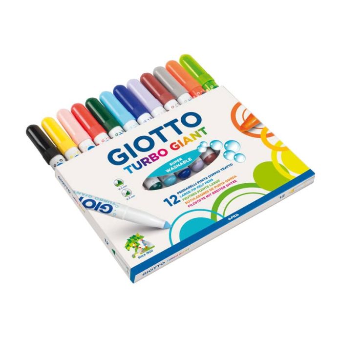 Pennarelli GIOTTO Turbo Giant punta conica 7,5 mm assortiti astuccio appendibile da 12 - 432000 main product photo