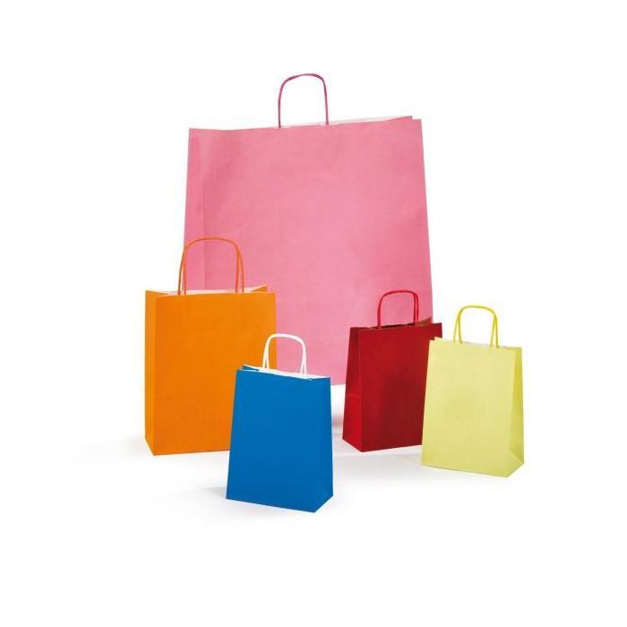 Borsa Allegra su carta kraft bianca colori light assortiti conf. 25 pz Rex-Sadoch 16x8x21 cm - SDF16LIT main product photo