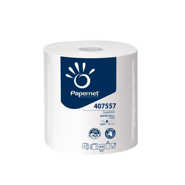 PAPERNET BOBINA ASCIUGATUTTO DryTech 2 VELI 400 STRAPPI LISCIO (cfz 3 rotoli) main product photo