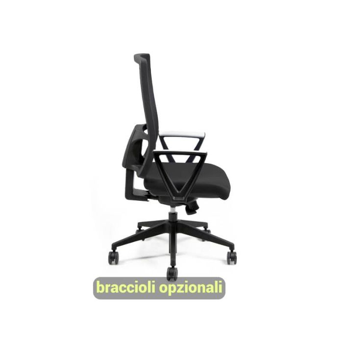 Sedia operativa girevole Unisit Nereide NDA schienele in rete - rivestimento Eco nero - NDA/EN main product photo