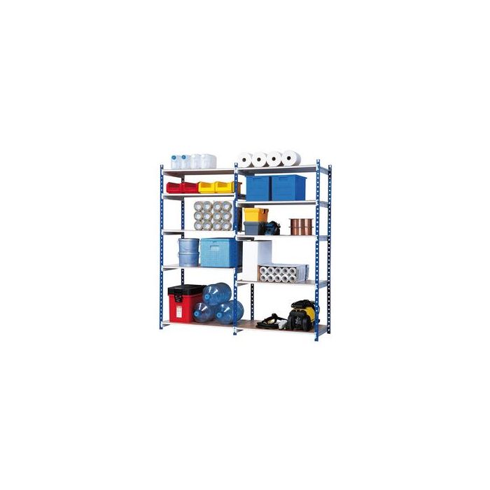 Modulo aggiuntivo per scaffalatura Paperflow ad incastro RANG'ECO regolabile - 5 ripiani blu - K605131 main product photo