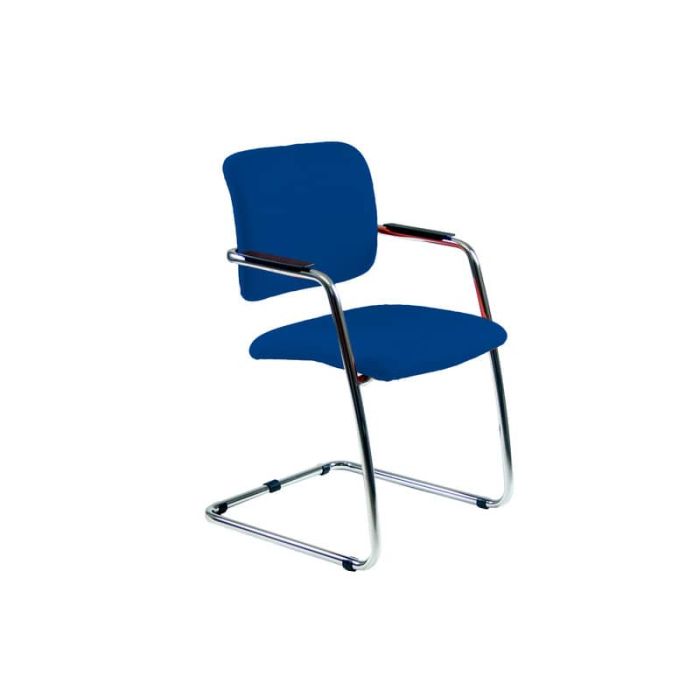 Sedia visitatore con slitta Unisit Lithium LTLT struttura cromata - rivest. Eco blu - impilabile LTLT/EB main product photo