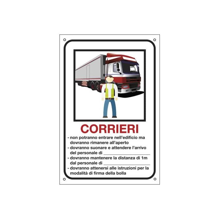 Cartello informativo 20x30 cm Cartelli Segnalatori ''Corrieri, personalizzabile'' 35333 main product photo