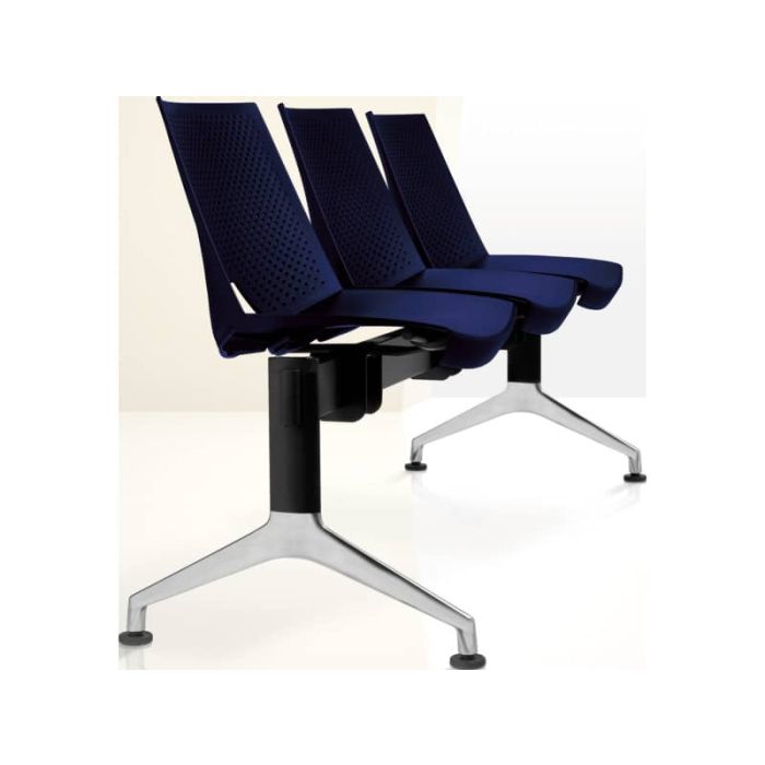 Panca 3 posti attesa Unisit Strike SK3PT con tavolino - schienale fisso - PPL blu - SK3PT/BL main product photo