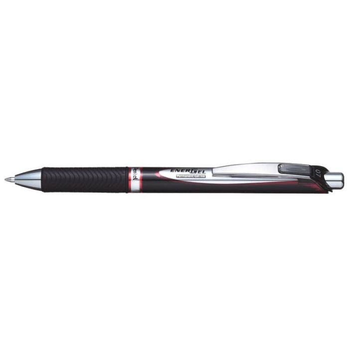 Penna roller a scatto Pentel Energel Permanent 0.7 mm rosso BLP77-BX main product photo