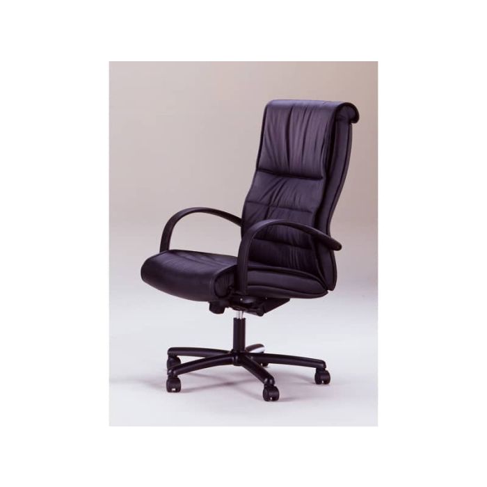 Poltrona direzionale girevole Unisit Gemini GMPY schienale fisso rivestimento similpelle nero - GMPY/KN main product photo