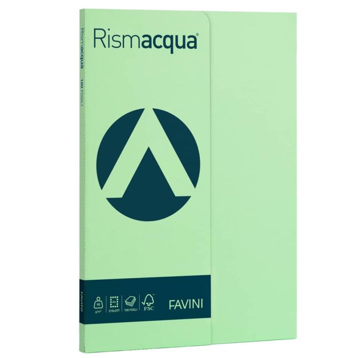 Carta colorata Favini Rismacqua colori tenui 90 g/m A4 - risma da 100 fogli verde chiaro - A69P144 main product photo