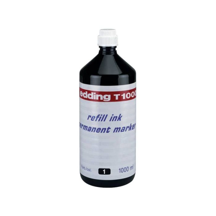 Inchiostro per ricarica marcatori permanenti Edding 1 L nero 4-T1000001 main product photo