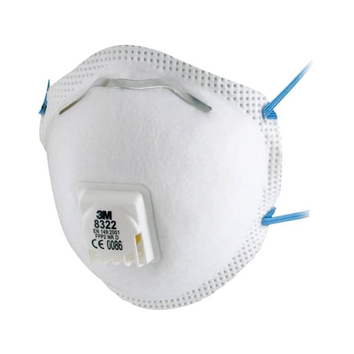 Respiratore monouso a conchiglia 3M Comfort FFP2 con valvola Conf. 10 pezzi - 8322 main product photo